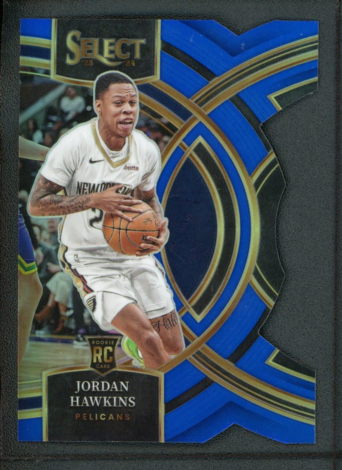 2023-24 JORDAN HAWKINS 146/249 PANINI SELECT PREMIER LEVEL DIE-CUT BLUE ROOKIE