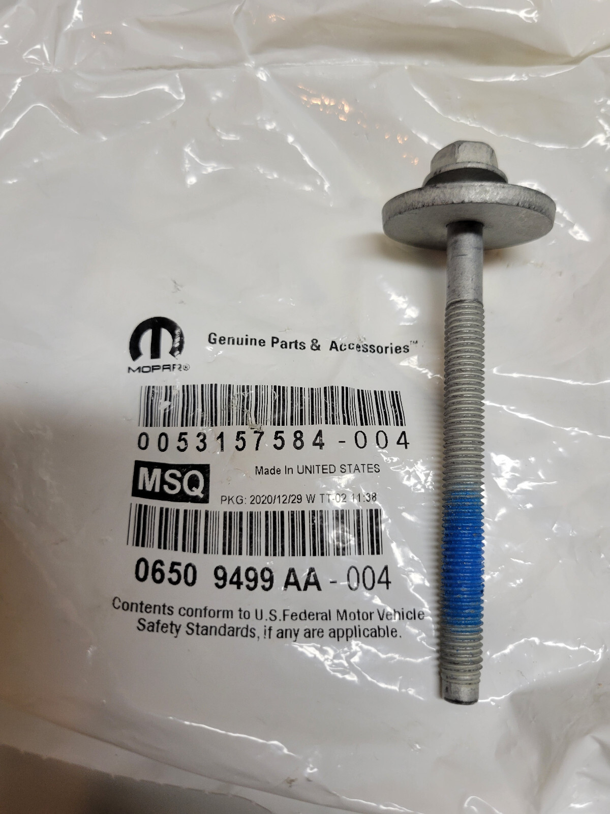 NEW Genuine MOPAR OEM Hex Head Screw Bolt & Washer M8x1.25x90.00 