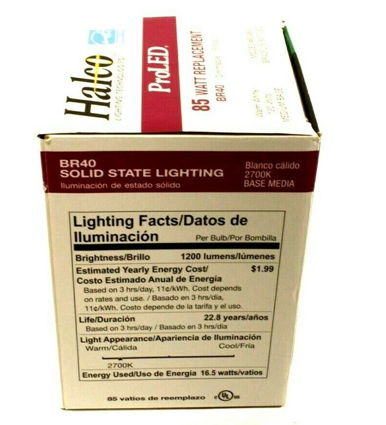 Halco ProLED Dimmable Warm White Bulb Med Base (2700K)- 16.5 Watt,1200 Lumen - Image 3 of 4