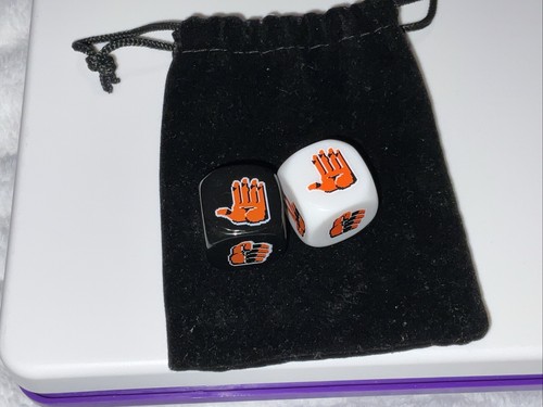 Loot Crate Set Of2 Rock Paper Scissors Dice With Velvet Bag Loot Crate Dice Game - Picture 12 of 12