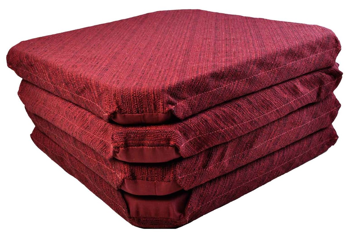 Cuscino Per Sedia Con Alette - Tessuto Jacquard Beige, Imbottito, Made In Italy - Foto 2