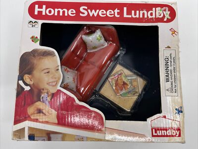 Vintage Home Sweet Lundby Dollhouse Furniture Orange Sofa