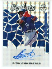2021 Panini Mosaic Scripts Auto #SCR-ZB Zion Bannister RC (Rangers)