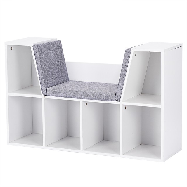 Bookcase Bench Reading Nook Book Shelves Storage Seating Bedroom