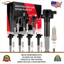 8 Ignition Coil & Spark Plug Kit For Ford F150 Mustang 5.0L V8 2016 2017 2018