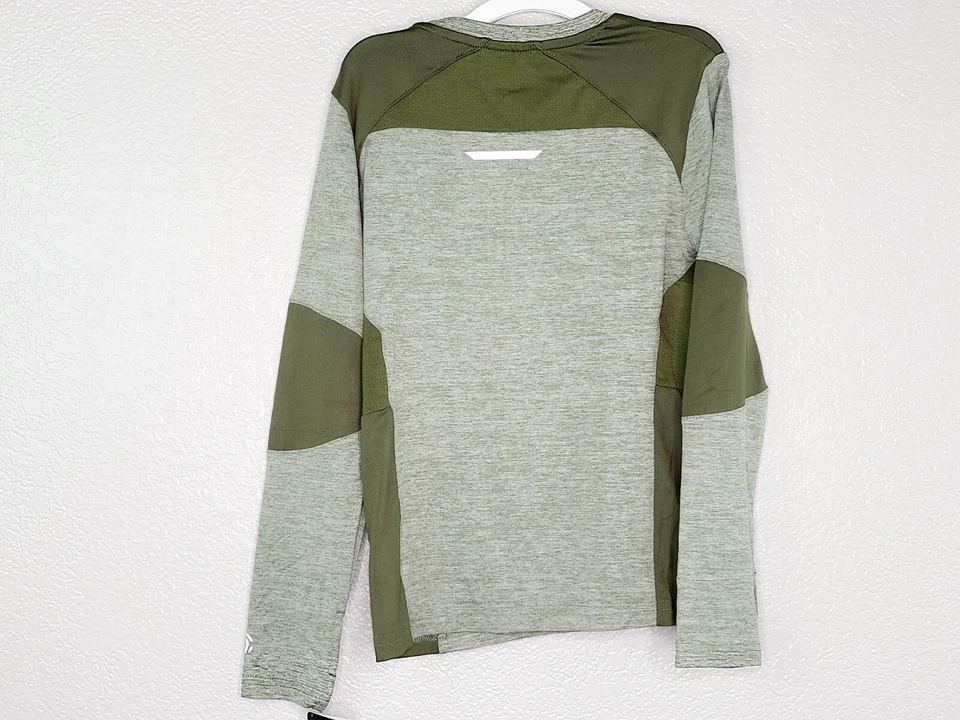 Camiseta deportiva reflectante de manga larga Champion C9 Duo Dry verde jaspeado para niños nueva Foto 2 de 2