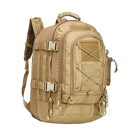 Large Tactical Backpack for Men Military Backpack with DIY System for Tan