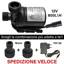 Pompa Acqua 12V 800H/L 22W 1/2 Pollice Olio Liquidi Immersione IP68 Sommergibile