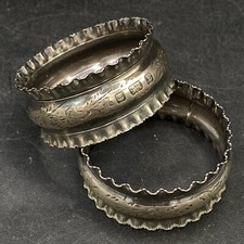Sterling Silver Napkin Rings Birmingham 1901 JR Makers Mark 40mm 16.5g Pair