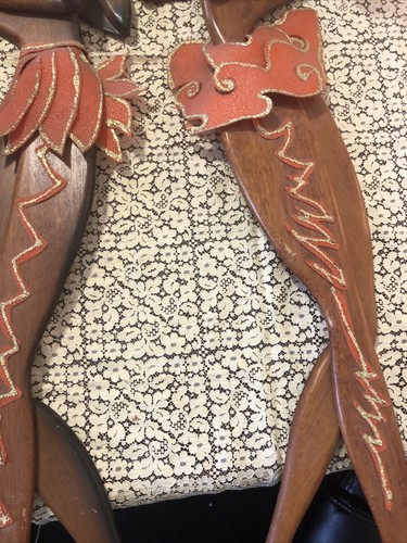 Romm Wooden Carved 38" Figures Wall Mounts - Picture 6 of 12