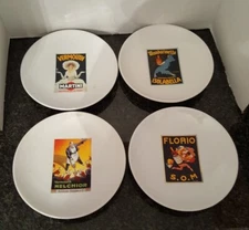 VINTAGE POTTERY BARN COCKTAIL SALAD DESSERT CHEESE PLATES - 8" - SET OF 4 - EUC