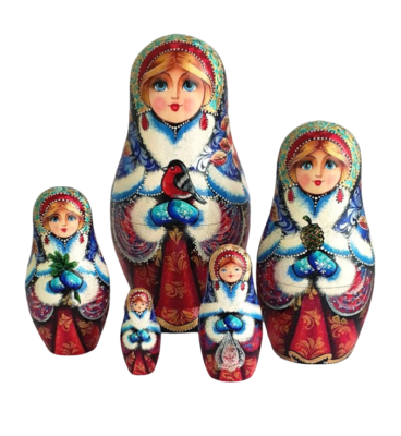 Poupées Russes Matriochka Peintes à La Main Par Smirnova - Morozko - 5 Pièces