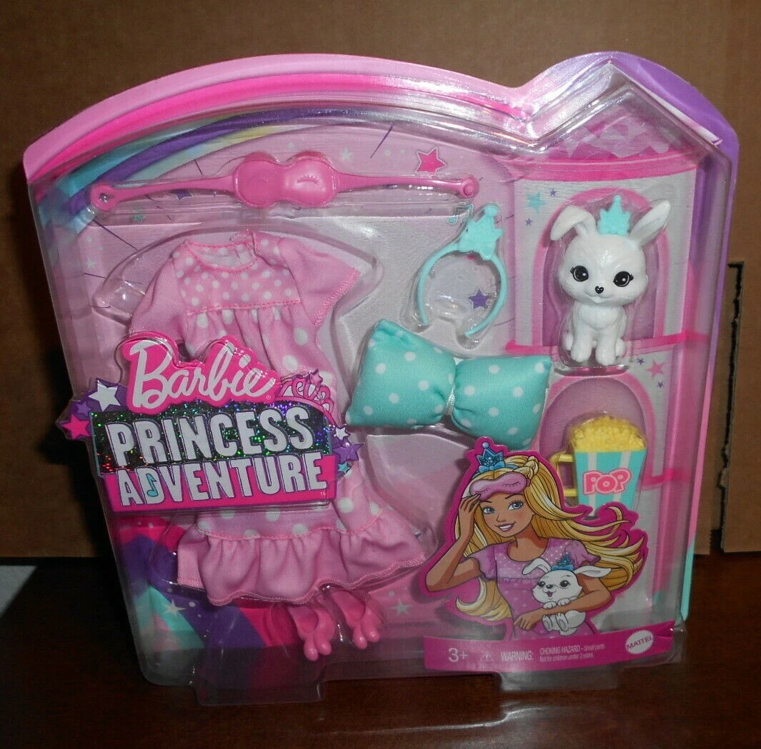 BARBIE PRINCESS ADVENTURE FASHION PACK WITH PET BUNNY NEW