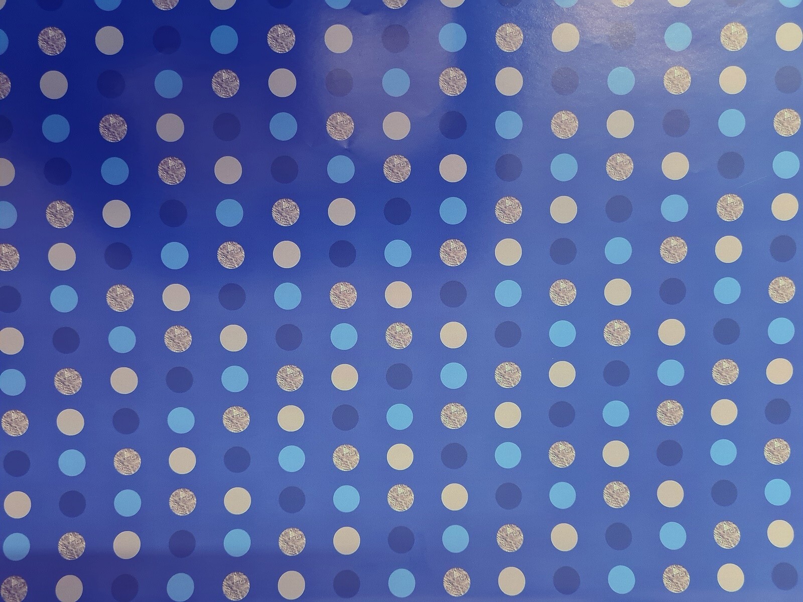 2 x Sheets of Gift Wrap - Blue with silver and blue spots Any Occasion