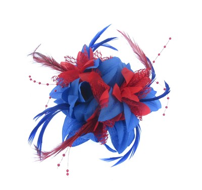 ladies Royal Blue \u0026 Red Feather 