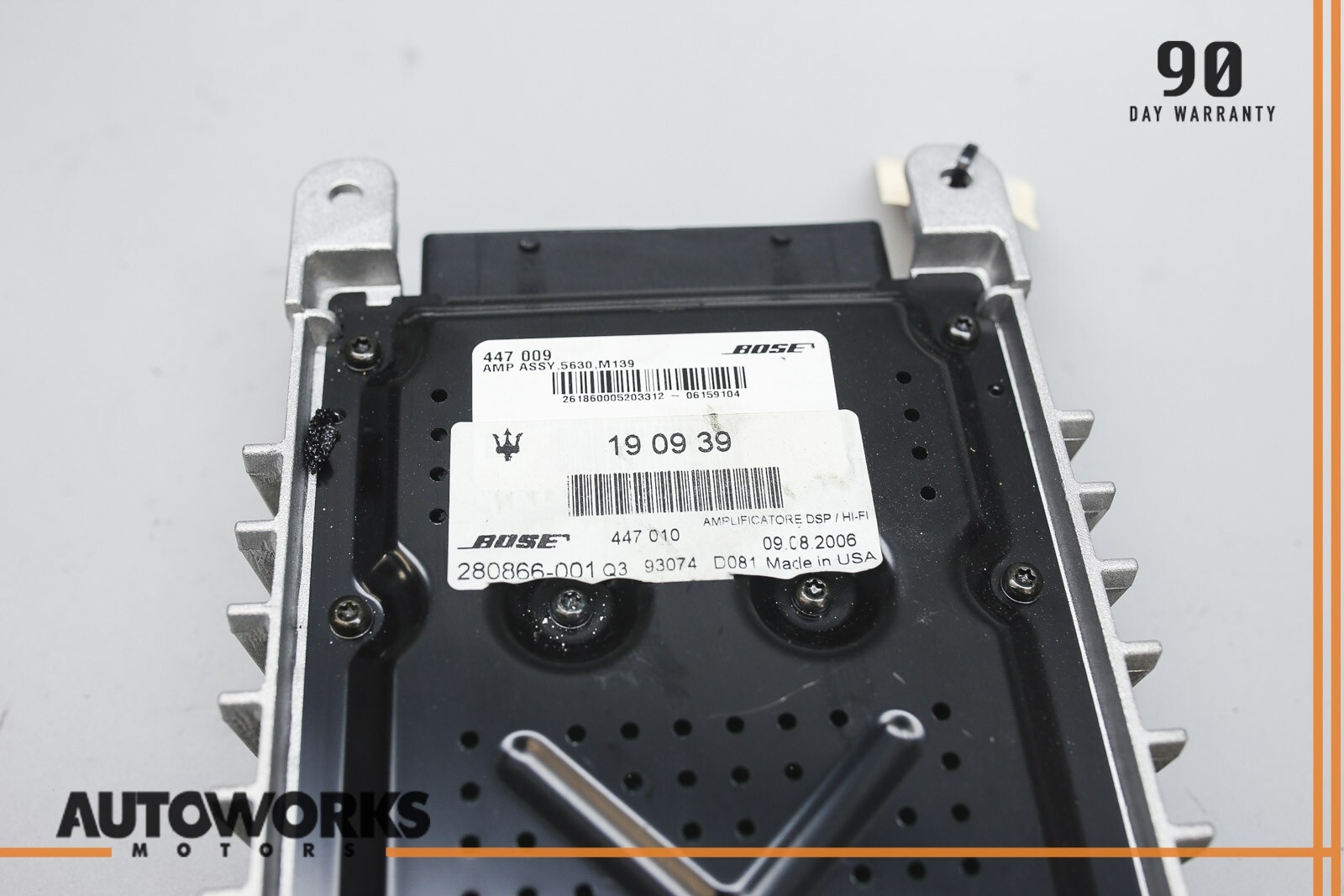03-08 Maserati Quattroporte M139 Radio Audio Amp Amplifier Bose 190939 OEM