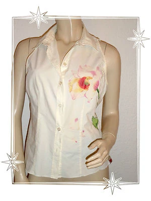 B - Magnifique Haut Chemisier Blanc Guess Jeans Taille XL - Photo 1/4