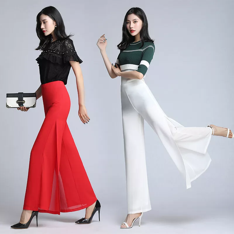 Red hotsell chiffon pants