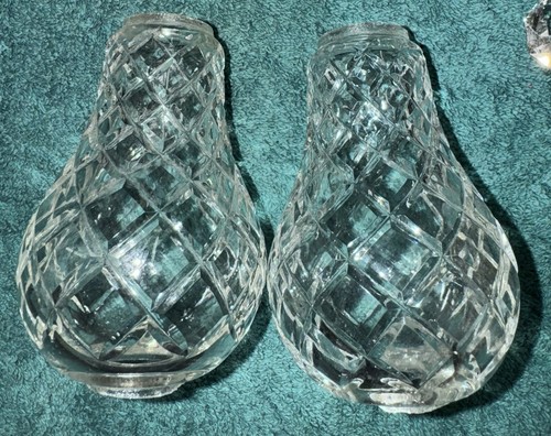 Two 2 Matching Antique Glass Crystal Chandelier Lamp Spacers, 3-½” - Picture 2 of 5