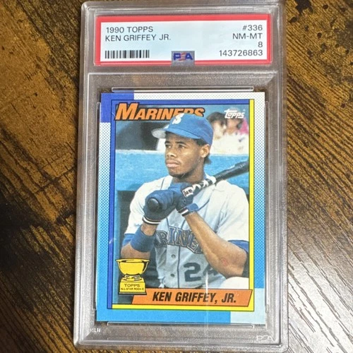 Topps 1990 #336 Ken Griffey Jr. Base PSA 8 Seattle Mariners MLB Baseball Card