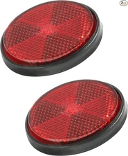2Pcs Round Rear Reflectors, Motorcycle Bike Screw Mount, Screw on Safety Spok