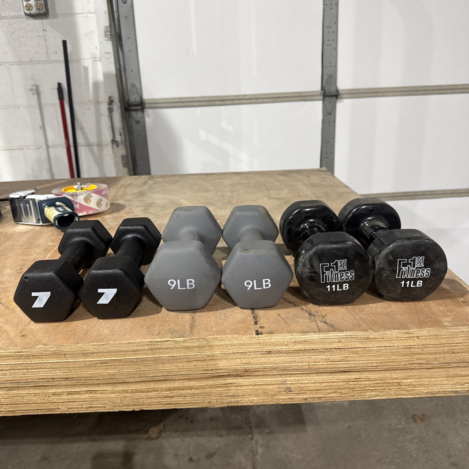 54lb Neoprene Dumbbell Set 7LB - 9LB - 11LB Pairs
