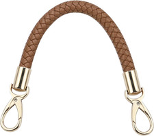 Short PU Leather Purse Straps Replacement 11.8 Inch Braided Purse Handles with G