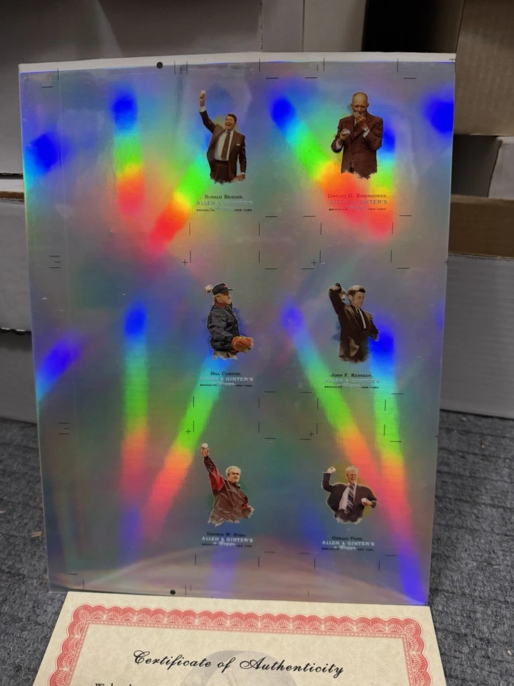 RARE 2007 ETOPPS UNCUT SHEET TOPPS VAULT COA PRESIDENTS 1-6 JFK REAGAN - Image 3 of 4