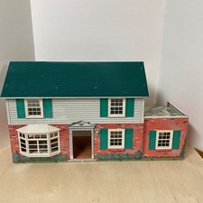 1960's MARX TIN LITHO Colonial DOLL HOUSE 2 Story RARE Vintage