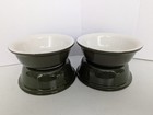 Set Of 4 Vintage HALL POTTERY 5" Olive GREEN BOWL #391 3/4