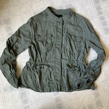 Sanctuary Olive Green Snap Front Lightweight Utility Jacket Gorpcore medium