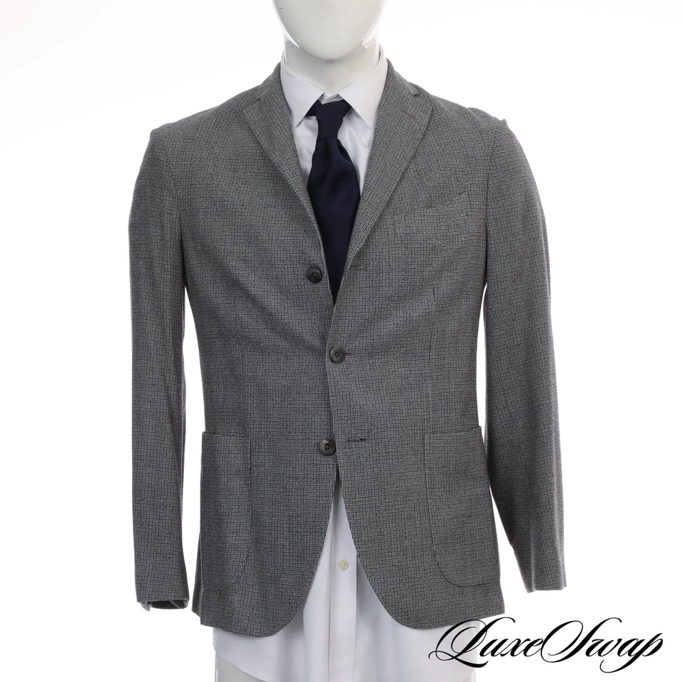 Boglioli Made in Italy K Jacket Grey Multi Houndstooth Flannel Blazer Jacket 48 - Image 2 of 4
