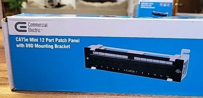 Commercial Electric CAT5e Mini 12-Port Patch Panel with 89D Mounting Bracket