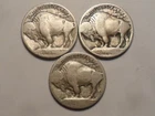 1913-P(X2) 1913-D(X1) "MOUND TYPE-NO DATES" BUFFALO INDIAN HEAD NICKEL 3 PC SET!