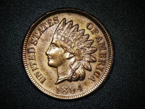 1894 Indian Head Cent Better Date! GEM BU Unc RD Condition! Very Rare High Grade