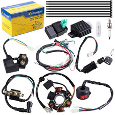 Electrics Wiring Harness Stator Coil Relay CDI Spark Plug Kit 50cc-125cc ATV
