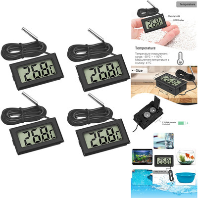 Digital Thermometer mit externem Sensor für Kühlschrank Gefrierschrank Aquarium