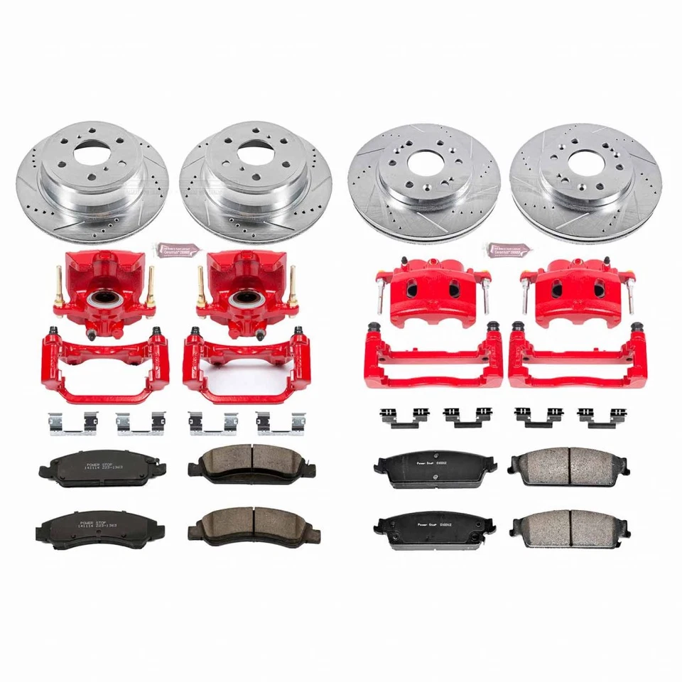 Power Stop Brake Kit For GMC Yukon XL 1500 2008-2014 Front & Rear w/ Calipers Foto 2 de 4