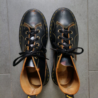 Dr. Martens Church Vintage Monkey Black Smooth Leather Boots Mens