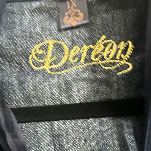 Y2K Dereon Beyonce Denim Jean Jacket Size 1X Embroidered Pink Gold Logo Retro - Picture 5 of 9