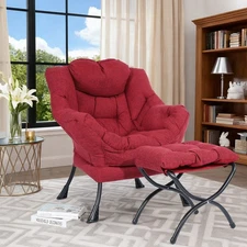 Modern Lazy Chair Lounge Accent Chair with Armrests Comfy Leisure Sofa Armchair