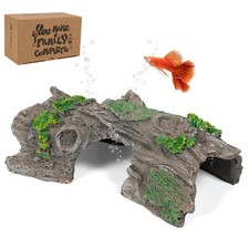 Fish Tank Decorations - Aquarium Cave Decor, Resin Hollow Tree Trunk Reptile ...