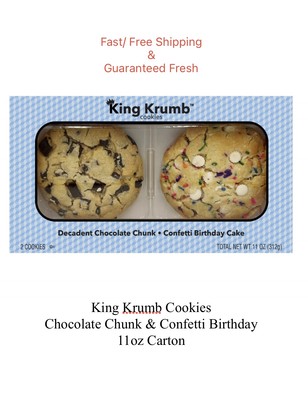 King Krumb Cookies, Chocolate Chunk & Confetti Birthday 11oz Carton