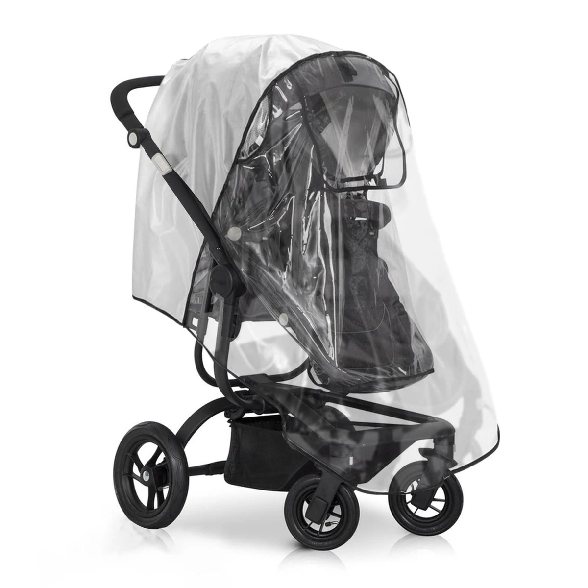 Parapioggia Universale Per Passeggino – 74x91x110 Cm, In PVC Trasparente, Antivento E Antipolvere - 5