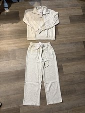 light gray alo quarter zip and pants set unisex size medium brand new with tags