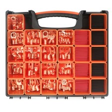 260PCS Heavy Duty Battery Terminal Connectors Kit, 120PCS Battery Cable Ends ...