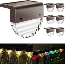 Solar Lights Outdoor Solar Deck Lights 6 Pack Solar Fence Step Lights Outdoor 