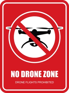Drones Prohibited No Drone Fly Zone Self Adhesive Vinyl Sticker