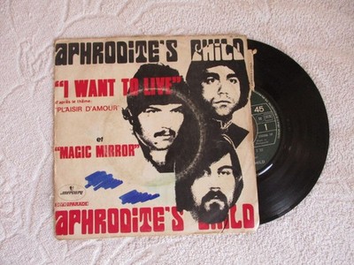 VINYL 45 TOUREN APHRODITE'CHILD PRESSAGE MADAGASKAR ICH MÖCHTE LEBEN