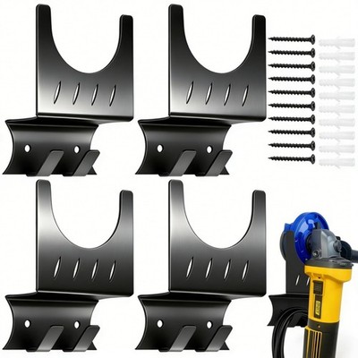 4Pack Heavy Duty Angle Grinder Wall Mount Holders with Cord Storage Bracket